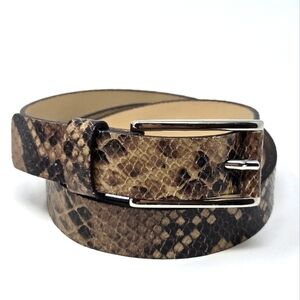 BANANA REPUBLIC TAN BROWN EMBOSSED LEATHER BELT SILVER BUCKLE WOMEN M CLASSIC